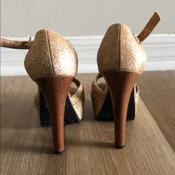 Gold Sparkly Heels - Picture 3 of 6